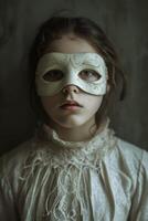 Mysterious child in a masquerade mask photo