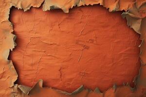 Peeling paint on a textured wall creating an abstract background photo