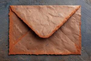 Vintage paper envelope on a textured background photo