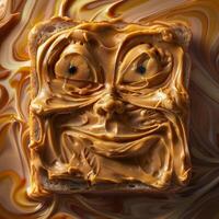 Peanut Butter on Toast with a Funny Face photo