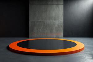 Modern minimalist stage with circular platform photo