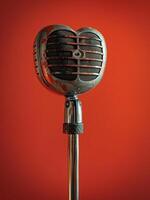 Vintage microphone on a vibrant background photo