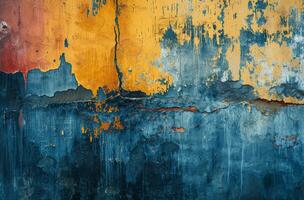 Aged wall with peeling paint texture photo