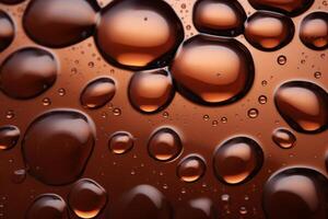 Close up of water droplets on a surface creating an abstract pattern photo