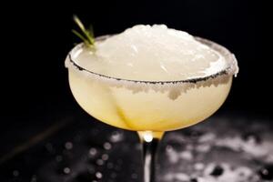 Close up of a Frozen Margarita Cocktail with Salt Rim photo