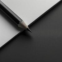 Black pencil on a modern minimalist workspace photo