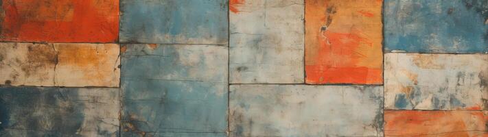 Abstract colorful texture of painted metal panels photo