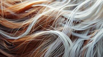 Close up of multi colored hair strands photo