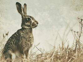 Majestic Wild Hare in Natural Habitat photo