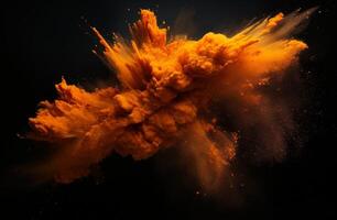 Explosive Burst of Colorful Powder on Black Background photo