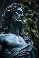 Close up of a classical statue with intricate details photo