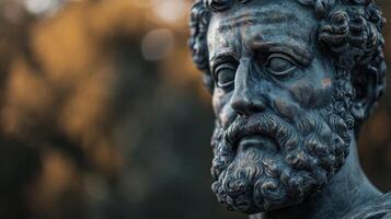 Close up of a classical statue with a blurred background photo