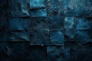 Abstract blue textured stone wall background photo