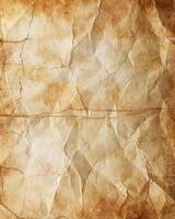 Vintage crumpled paper texture with creases and cracks photo