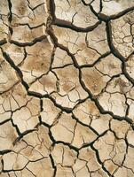 Cracked dry earth representing drought and environmental issues photo