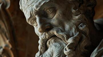 Close up of an Ancient Philosopher Statue photo