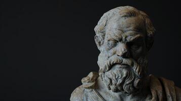 Ancient Philosopher Statue Portrait photo