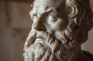 Close up of an Ancient Philosophers Sculpture photo
