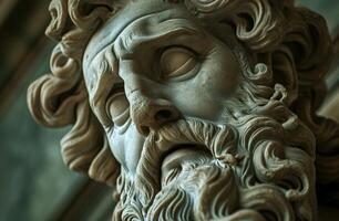 Close up of an Ancient Greek Sculpture photo