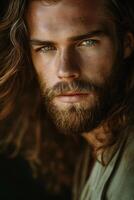 Portrait of a Man with Intense Gaze photo