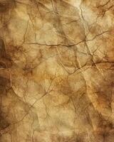 Vintage textured paper background with cracks and creases photo