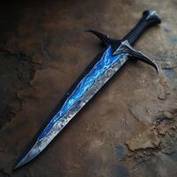 Fantasy Sword on a Rustic Background photo