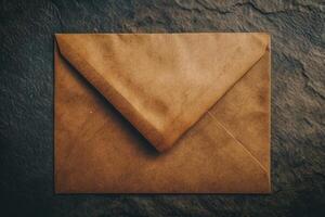 Vintage envelope on a textured surface photo