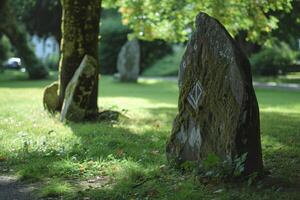 Tranquil Park with Ancient Standing Stones photo