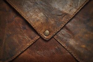 Close up Texture of a Leather Surface with Stitching photo