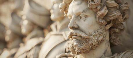 Close up of a classical marble statue photo