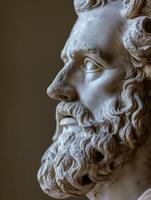 Close up of an Ancient Sculptures Face photo