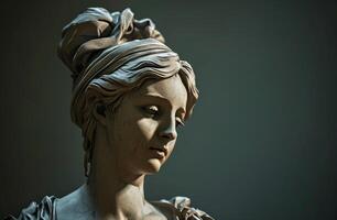 Classic marble statue depicting an ancient figure photo