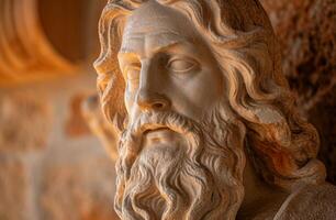Close up of a Classical Sculptures Face photo