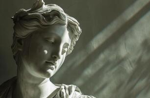 Classical sculpture with dramatic lighting photo
