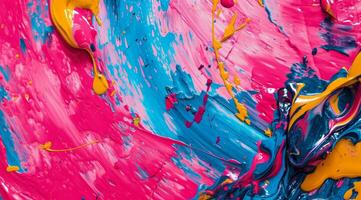 Vibrant Acrylic Paint Swirls and Strokes photo