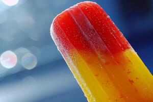 Close up of a colorful ice pop on a sunny day photo