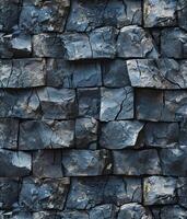 Textured blue stone wall background photo