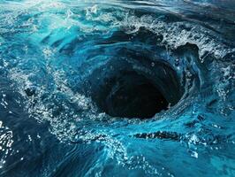 Swirling vortex of water creating a whirlpool effect photo