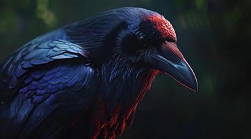 Majestic Raven in a Mystical Forest Setting photo