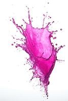 Vibrant Pink Liquid Splash Isolated on White Background photo