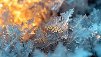a close up of ice crystals photo