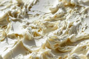a close up of white frosting photo