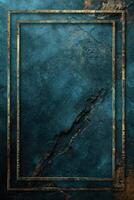 a blue and gold rectangular frame photo