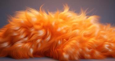 a close up of an orange fluffy object photo