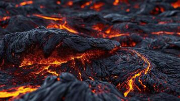 lava flowing in a field photo