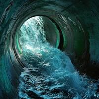 a water flowing through a pipe photo