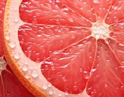 a close up of a grapefruit slice photo