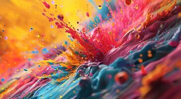 a colorful paint splashing out of a colorful surface photo