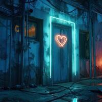 a door with a heart in it photo