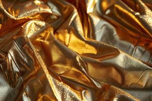 a shiny gold fabric with sparkles photo